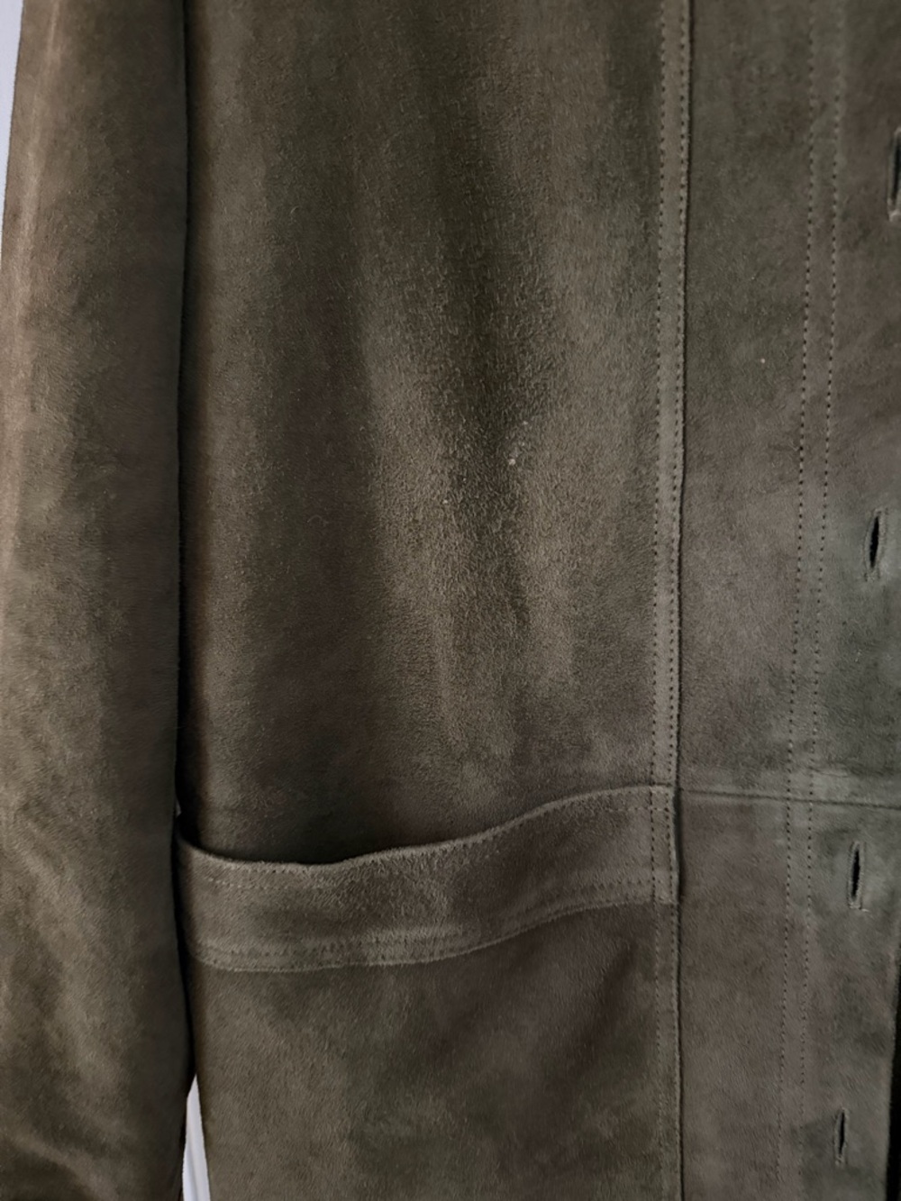 Sezane Olive Suede Will Jacket - Picture 2 of 4